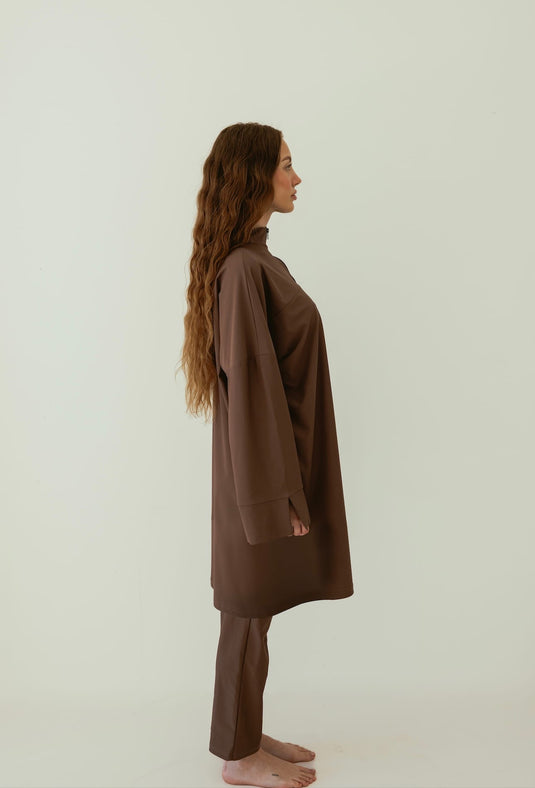 Translation missing: en.Essential Straight-Cut Burkini LONG - Taupe image 2