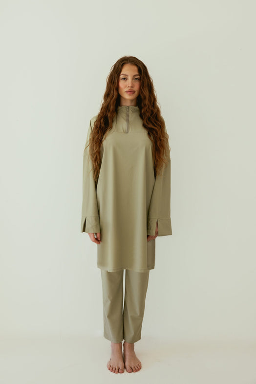 Essential Straight-Cut Burkini LONG - Green image 0
