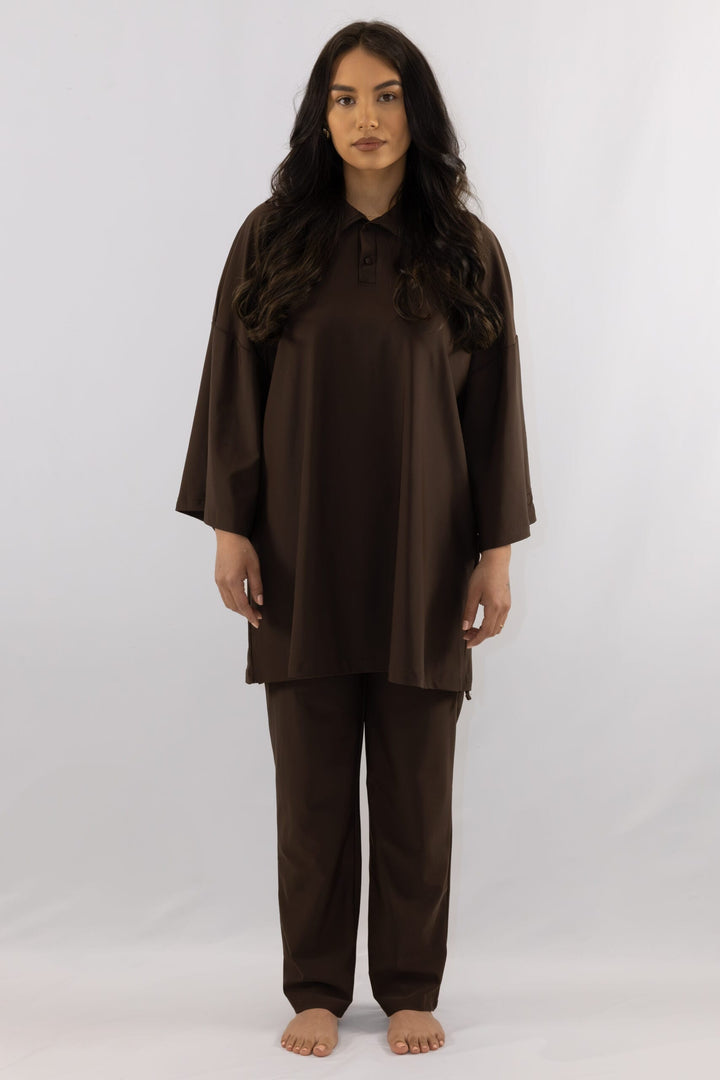 Polo burkini - Espresso brown - S-M image