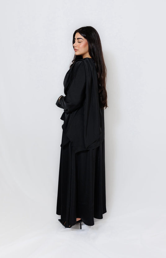 Translation missing: en.The satin skirt set - Black image 1
