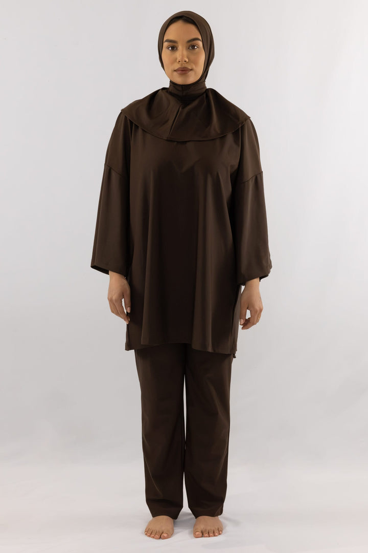 Polo burkini - Espresso brown image 6