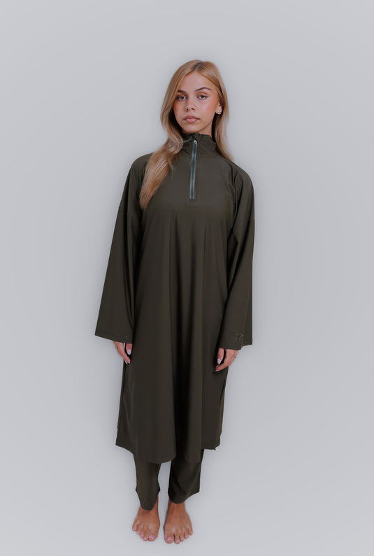 Translation missing: en.The zipper burkini LONG - Olive green