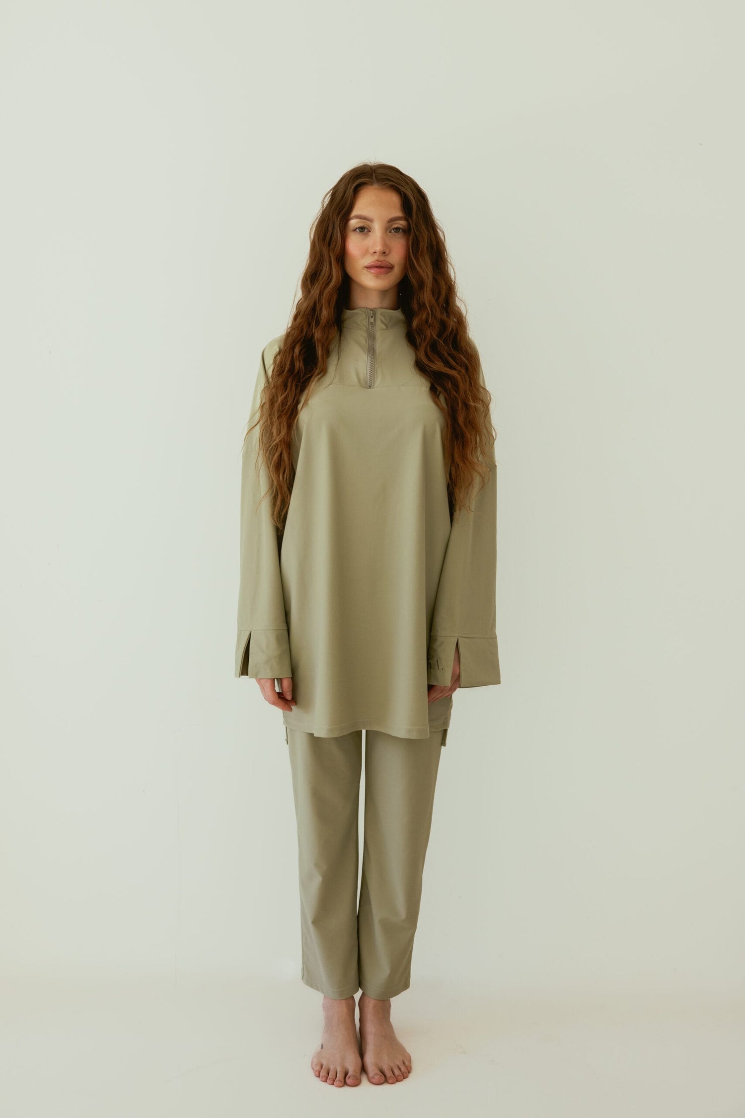Essential Straight-Cut Burkini - Green - S-M image