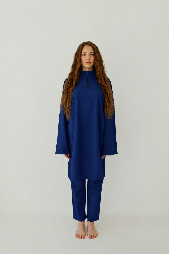 Translation missing: en.Essential Straight-Cut Burkini LONG - Navy blue