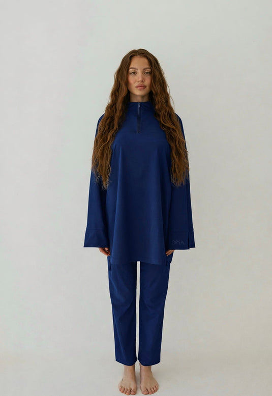 Translation missing: en.Essential straight cut burkini - Navy blue image 0