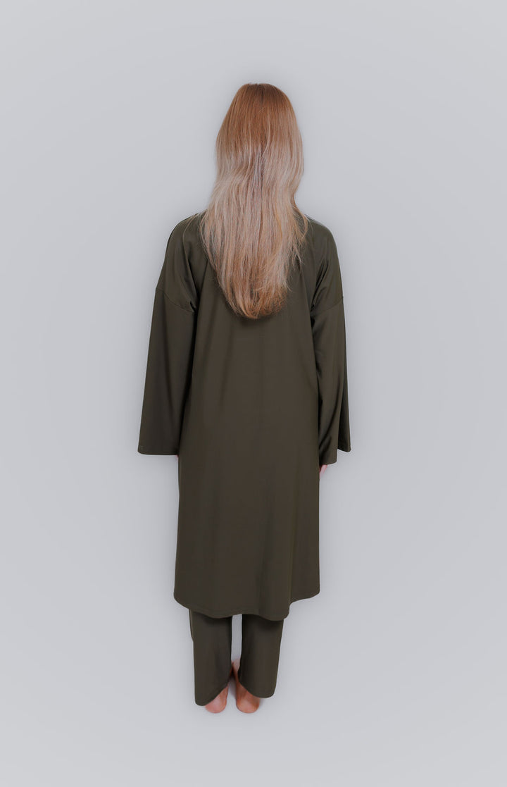 The zipper burkini LONG - Olive green