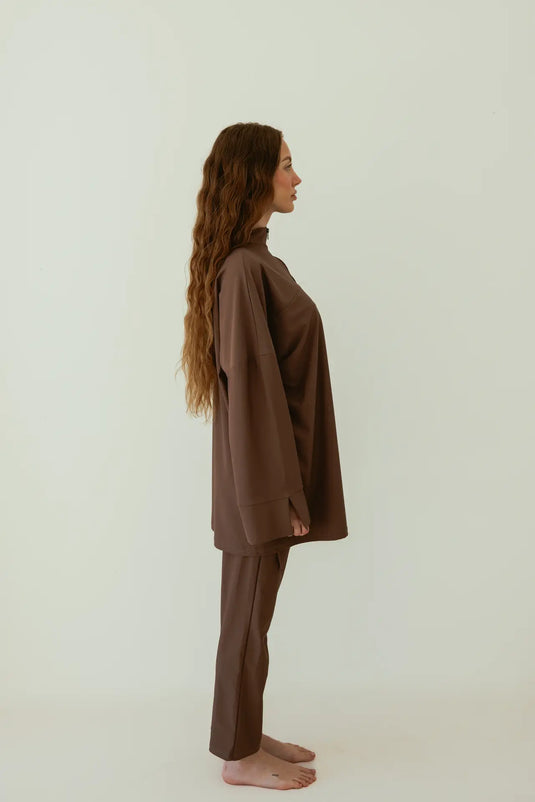 Translation missing: en.Essential Straight-Cut Burkini - Taupe image 1