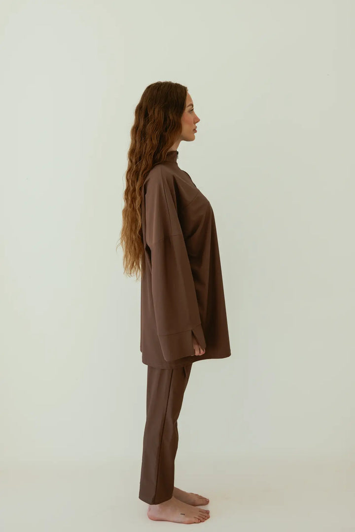 Essential Straight-Cut Burkini - Taupe image 1
