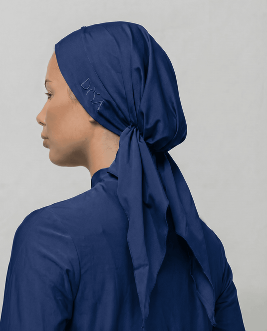 Translation missing: en.Tied up turban - Navy blue image