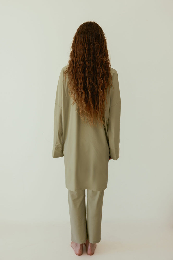 Essential Straight-Cut Burkini LONG - Green image 2