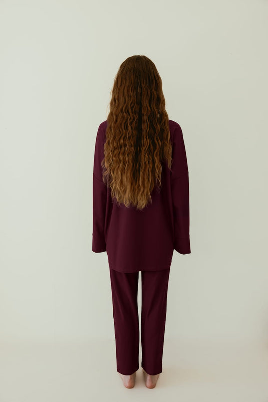 Translation missing: en.Essential Straight-Cut Burkini - Burgundy image 2