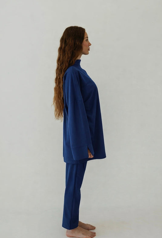 Translation missing: en.Essential straight cut burkini - Navy blue image 1