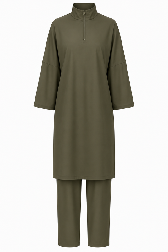Translation missing: en.The zipper burkini LONG - Olive green