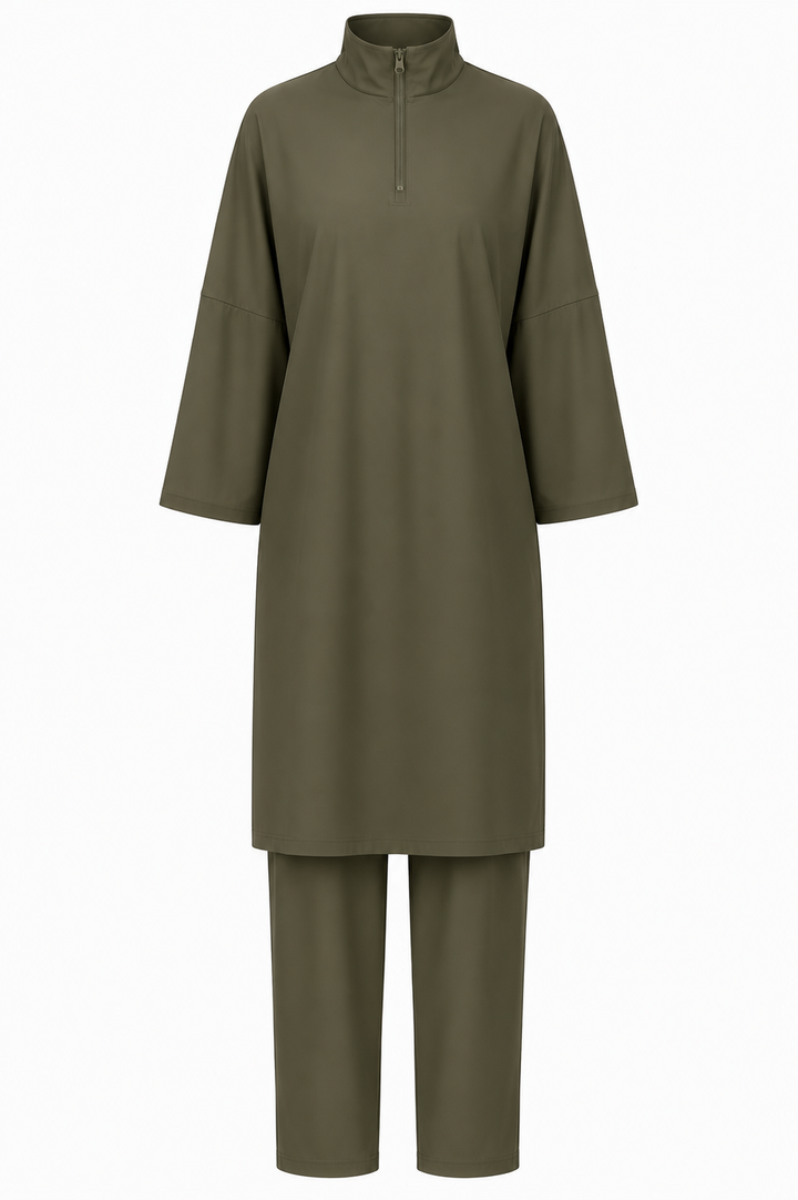 Translation missing: en.The zipper burkini LONG - Olive green