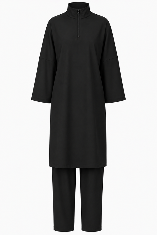 Translation missing: en.The zipper burkini LONG - Black
