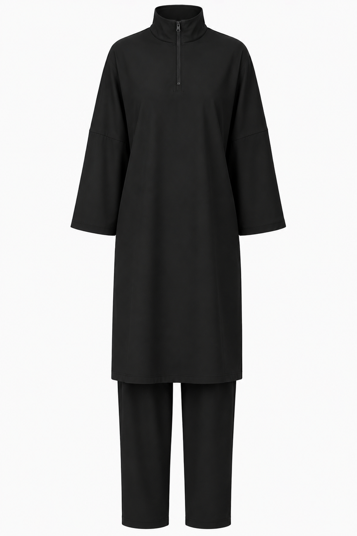 Translation missing: en.The zipper burkini LONG - Black