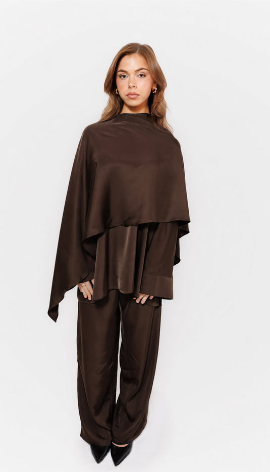 Translation missing: en.The satin twinset - Brown