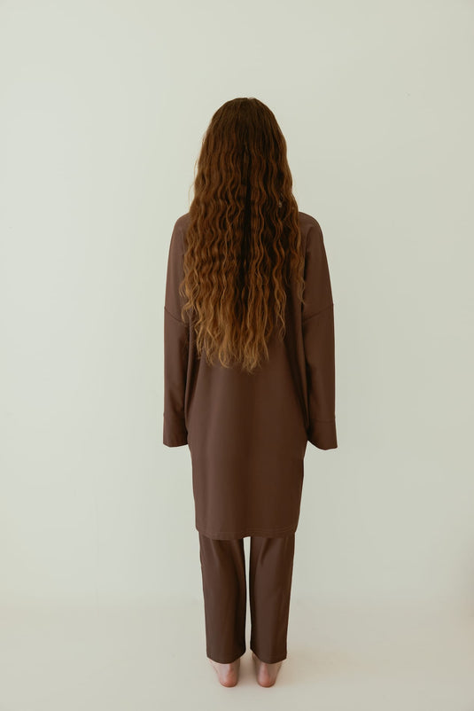 Translation missing: en.Essential Straight-Cut Burkini LONG - Taupe image 1