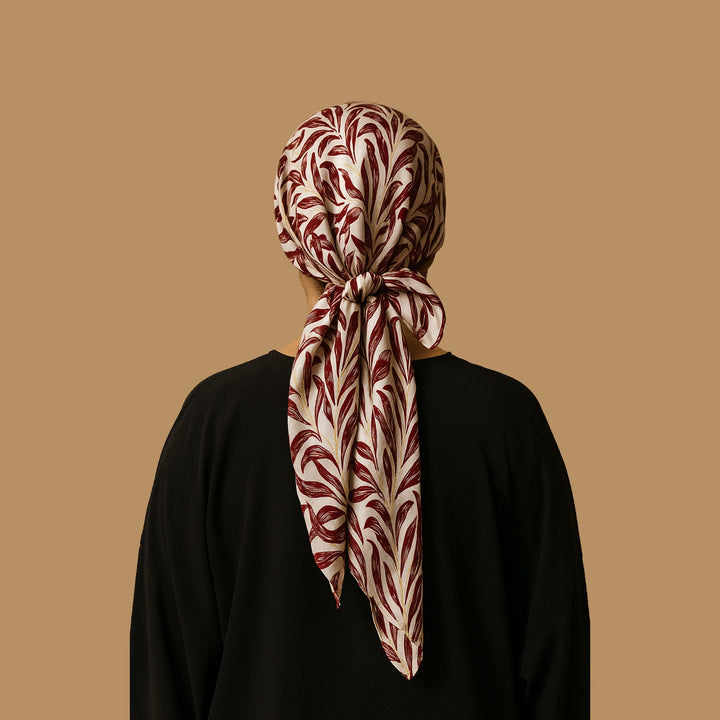 Silk Scarf - Burgundy image 1