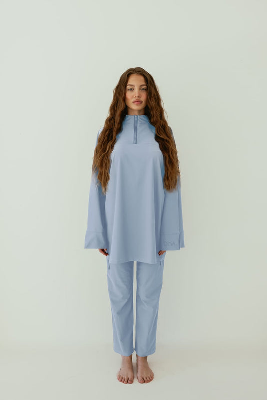 Translation missing: en.Essential Straight-Cut Burkini - Blue image 0