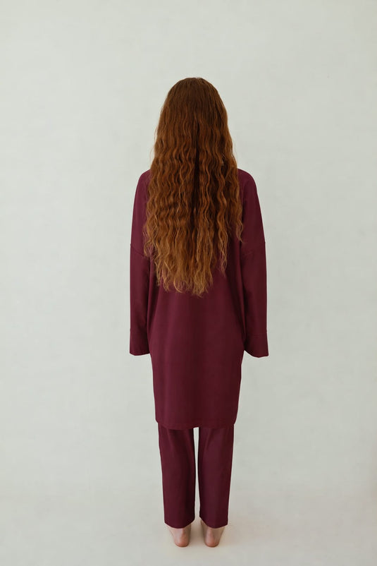 Translation missing: en.Essential Straight-Cut Burkini LONG - Burgundy image 2